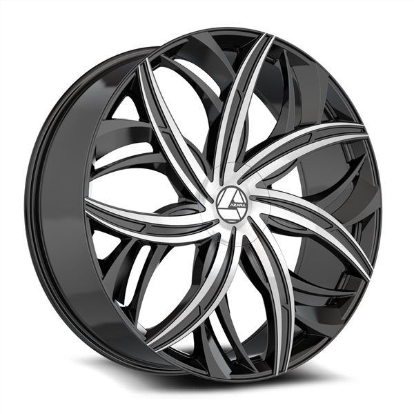 AZARA AZA-541 GLOSS BLACK & MACHINED 18X8.0 5X112/5X114.3 +35 +74.10 *NC*