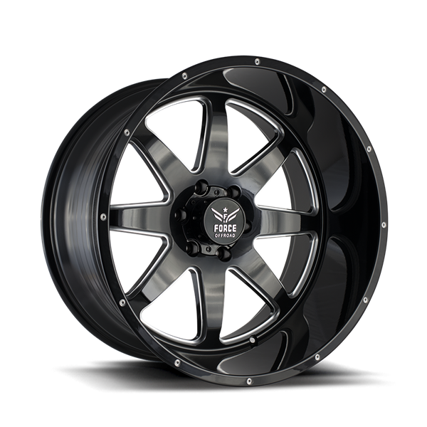FORCE F06 20X12 5X139.7 OFFSET -44 C.B- 78.3 BLACK/MILLED