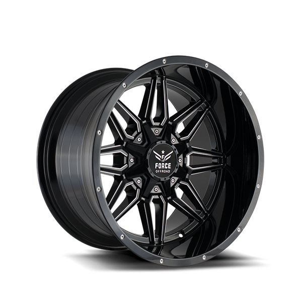 FORCE F10 20X12 5X139.7/150 OFFSET -44 C.B 110 BLACK MILLED