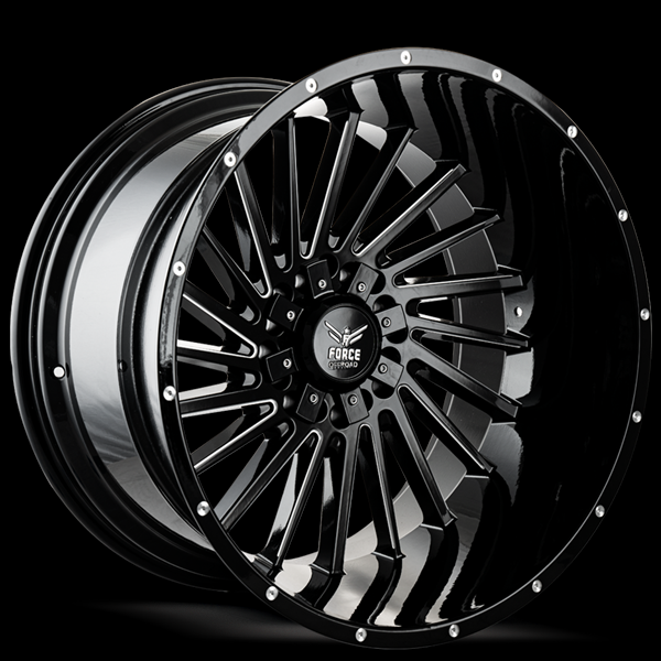 FORCE F38 22X12 8X165 -44 125.2 BLACK MILLED