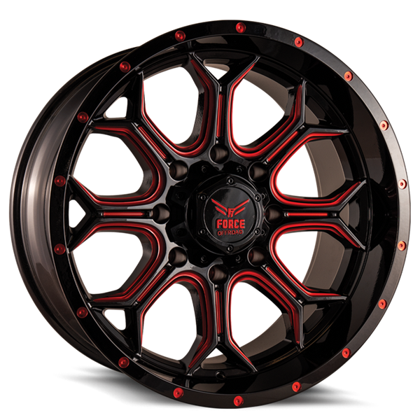 FORCE F42 20X10 6X139.7 -12MM 106.1 RED MILLED