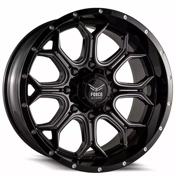 FORCE OFFROAD F42 22X12 5X127 -44 CB-78.1 BLACK MILLED