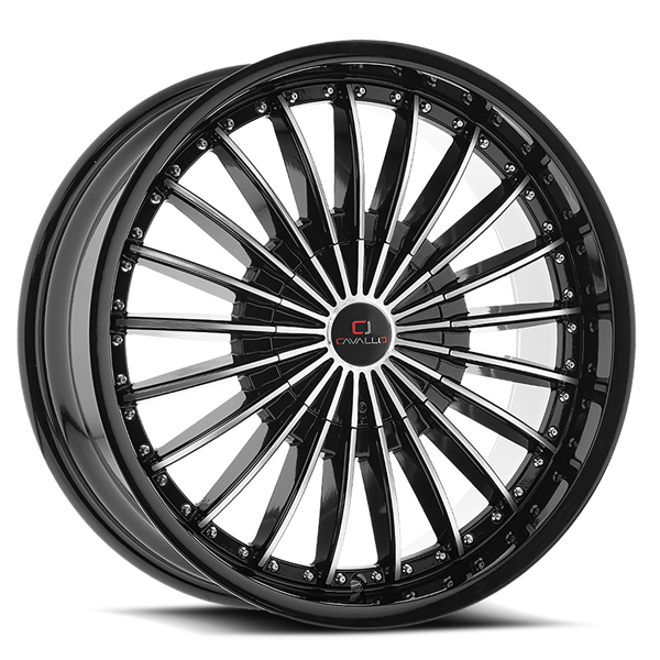 CAVALLO CLV-32 GLOSS BLACK MACHINED 18X8.0 5X110/5X4.5 +35 +74.1