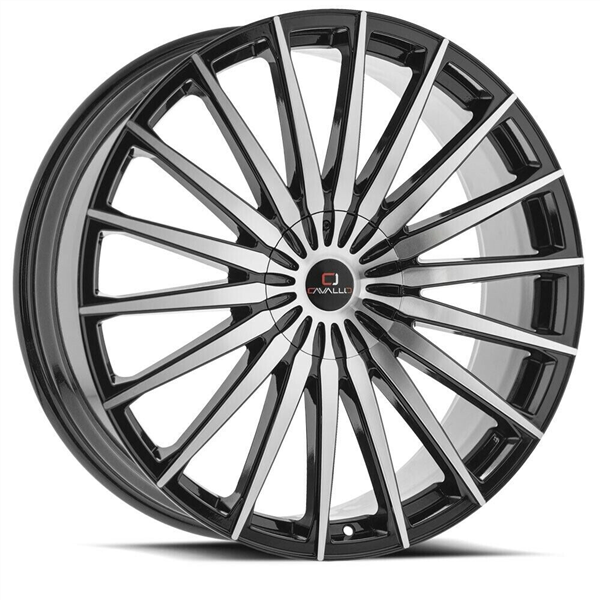 CAVALLO CLV-34 GLOSS BLACK MACHINED 18X8.0 5X100/5X4.5 +35 +74.1 *RT*