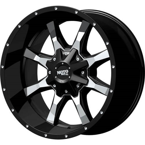 MO970 22X12 6X135/139.7 -44 CB106.25 Gloss Black with Machined Spoke Faces