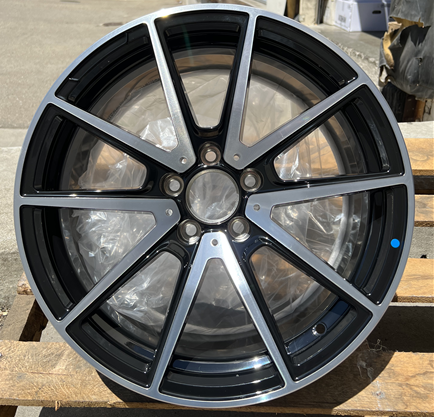 CYBER FORGED-CF325 GLOSS BLACK/MACHINE FACE 19X9.5 5X112 +43 +66.45 **NO CENTER CAPS**