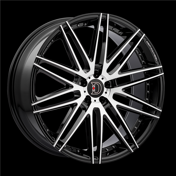 DEFY-WHEELS D01 GLOSS BLACK MACHINE 22X9.0 5X4.5 +35 +73.1