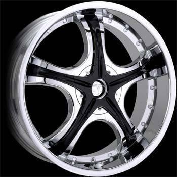 DIABLO-XLR8 CHROME W/ BLACK INSERTS 24X10 6X5.5+108