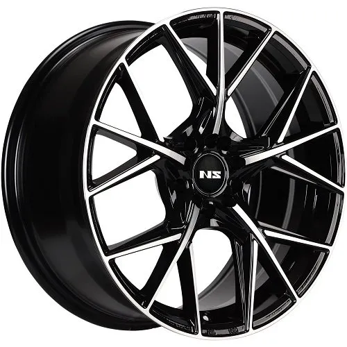 NS1808 18X8 5X100/114.3 +35MM 73.1 GLOSS BLACK MACHINED FACE