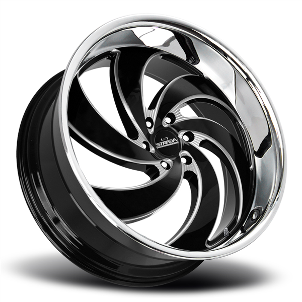 RETRO 6 24X10 6X139.7 +24 CB106.4 GLOSS BLACK MILLED LIP