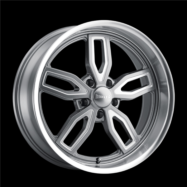 RIDLER 608 18X8 5X4.75 +0MM 72.62CB GREY W/MILLED SPOKES DIAMOND LIP