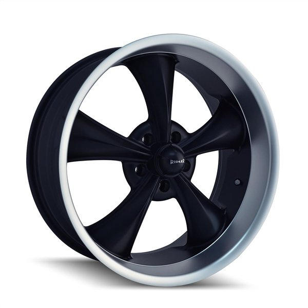 RIDLER 695 22X9 5X120.65 +0 CB83.82MM MATTE BLACK W MACHINED LIP