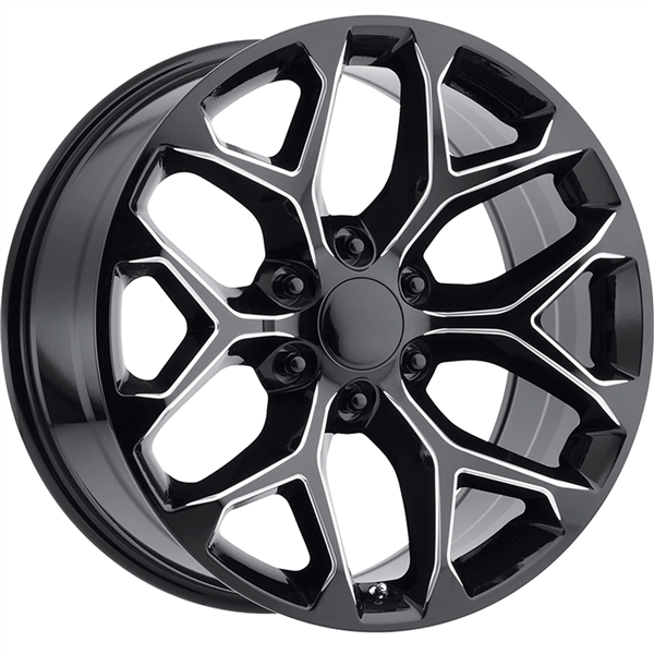 RP032 24X10 6X139.7 SNOWFLAKE REPLICA +28 CB78.1 GLOSS BLACK MILLED