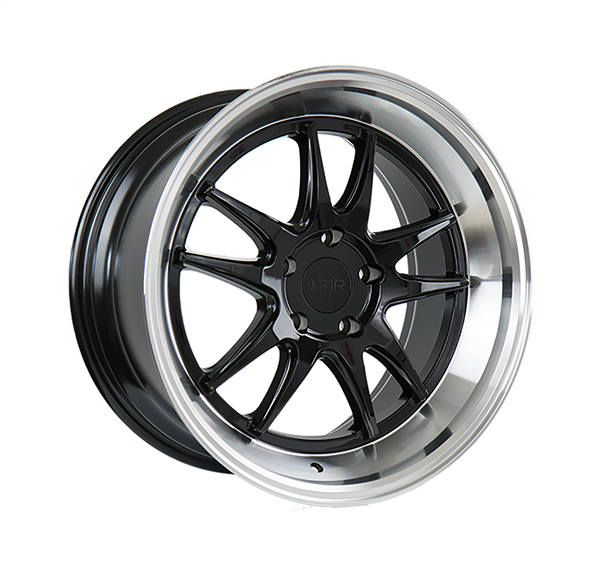F1R-F102 GLOSS BLACK/POLISH LIP 18X8.5 5X4.5 +38 *STAGGERED*