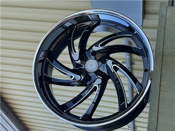 STREET FORCE SF22123 24X10 6X139.7 Black Milled+SSL(Stainless Steel Lip) +30 c.b-78.1 **Special**
