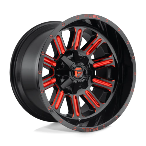 FUEL HARDLINE 20X10 6X135/6X5.5 -18MM (CB106.3) GLOSS BLACK/W CANDY RED