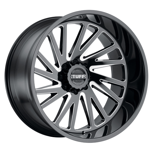 TU T2A 24X14 8X180 -72 CB125.1 GLOSS BLACK MILLED SPOKE (TRUE DIRECTIONAL) LEFT
