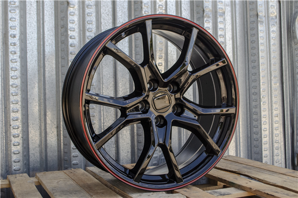 HD-3 GLOSS BLACK/RED TIP 19X8.0 5X4.5 +35 +64.1