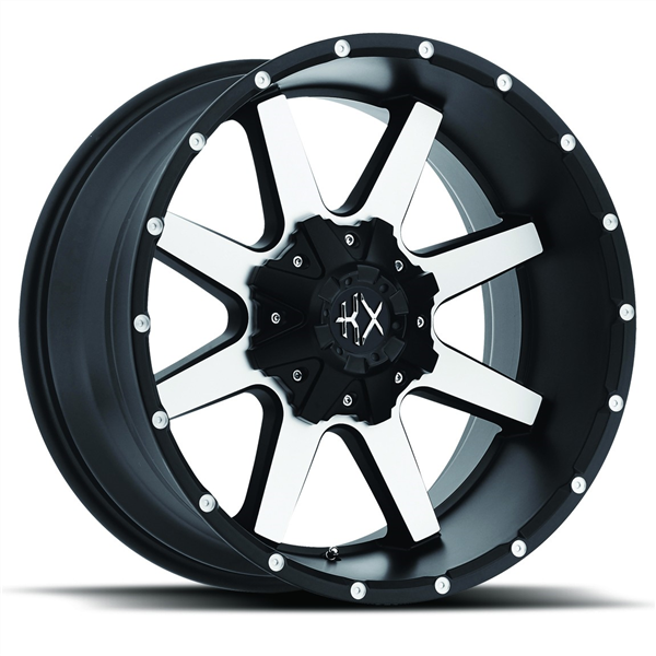 KX01 22X12-44 5X127/5X139.7 C.B 78.3 MATTE BLACK/MACHINE FACE