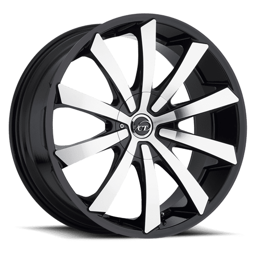 V48 22X9.5 5X115/120 +15 CB73.10 BLACK MACHINED