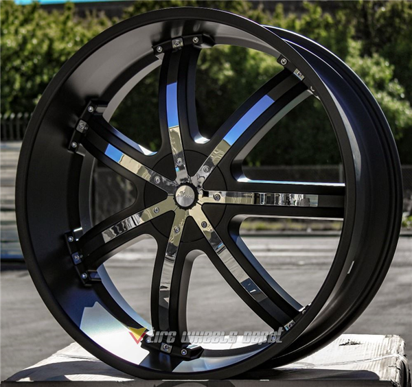 MASSA-50 BLACK W/ CHROME INSERTS 22X9.5 5X4.75/5X127 +15