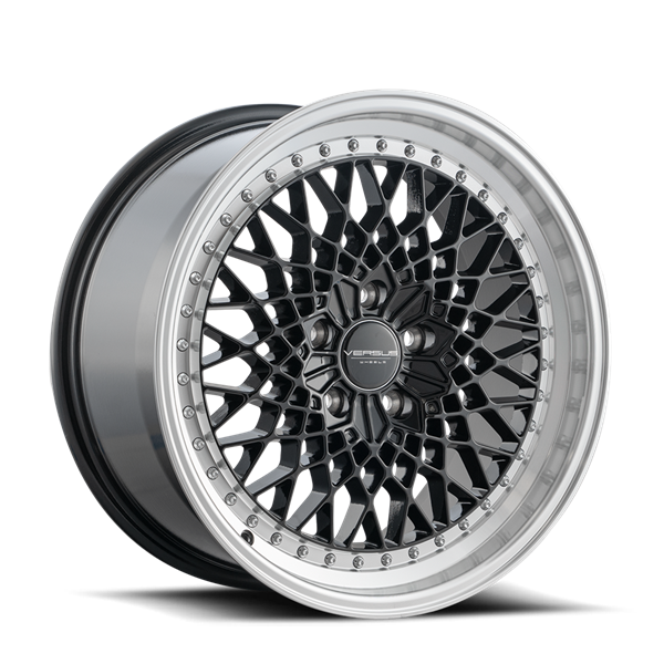 VS626 18X8.5 5X114.3 C.B73.1 +40 BLACK/MACHINED LIP/CHROME RIVERTS