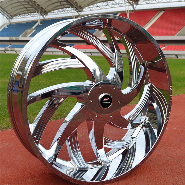 NIGHTHAWK LUXURY-N990 CHROME 28X9.5 5X4.75/5X127 +15 +78.1 **FLOATING CAPS**