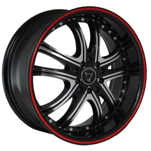 NS-TR9036 BLACK/MACHINE RED STRIPE 17X7.5 5X100/5X4.5 +38 BMB+RC *251*