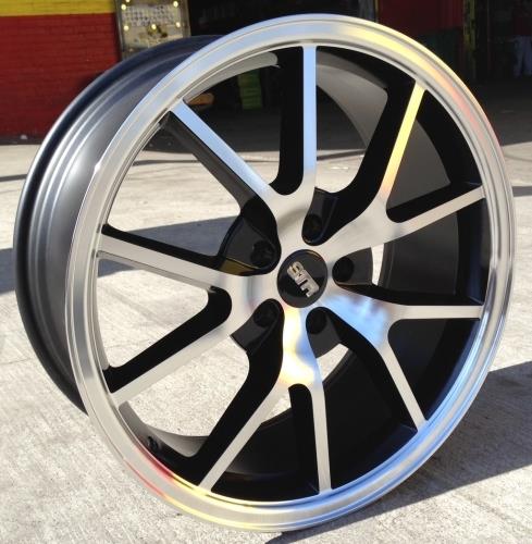 REDLINE-609 BLACK/MACHINE FACE 20X10 5X4.5 +35 ***SOLD ONLY IN STAGGERD FITMENT****