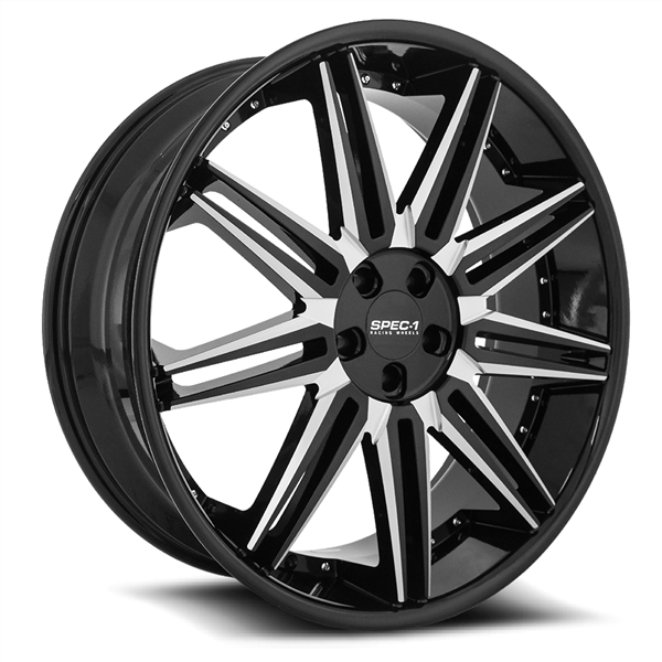 SPEC-1 LUXURY SPL-006 GLOSS BLACK/MILLED 24X10 BLANK +40 +74.1 *STAGGERED* *5X115/5X4.75/5X127