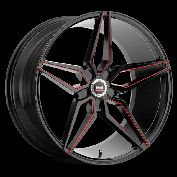 SPEC-1 MONOTEC SPM-81 GLOSS BLACK/RED MILLED 22X10.5 5X115 +20 +73.1