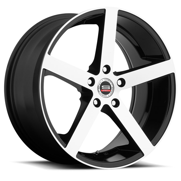 SPEC-1 RACING SP-10 GLOSS BLACK/MACHINE 20X9.0 5X4.5/5X115 +35 +73.1 *STAGGERED*