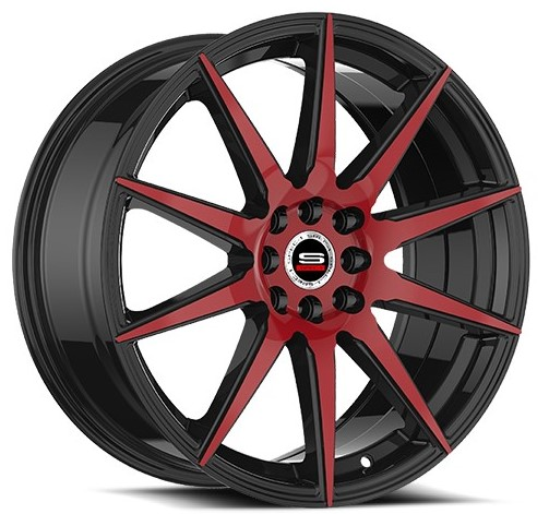 SPEC-1 RACING SP-51 GLOSS BLACK/RED 18X8.0 5X112/5X4.5 +38 +73.1