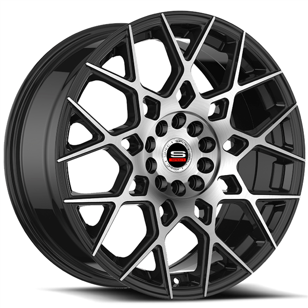 SPEC-1 RACING SP-52 GLOSS BLACK/MACHINE 17X7.5 5X4.5/5X4.75 +42 +73.1 *RT*