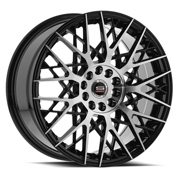 SPEC-1 RACING SP-53 GLOSS BLACK/MACHINED 20X8.5 5X100/5X4.5 +38 +73.1