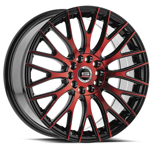 SPEC-1 RACING SP-55 GLOSS BLACK/RED 17X7.5 5X110/5X4.5 +42 +73.1