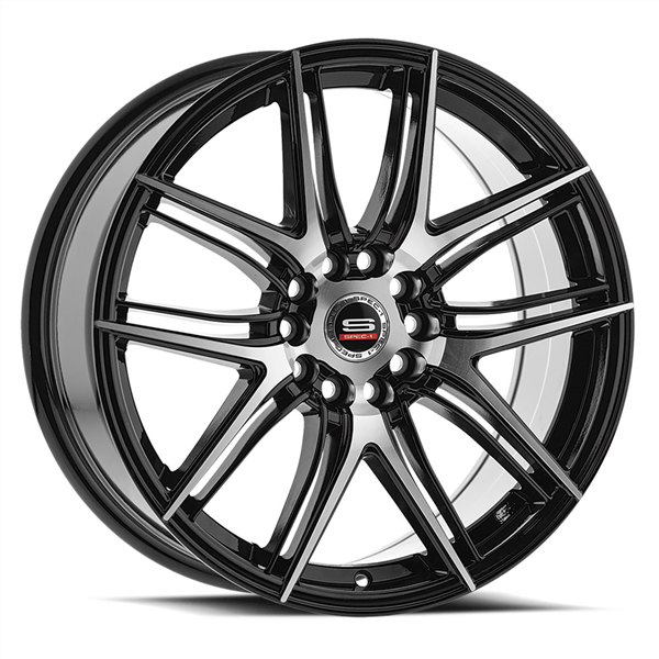 SPEC-1 RACING SP-56 GLOSS BLACK/MACHINE 18X8.0 5X100/5X4.5 +38 +73.1