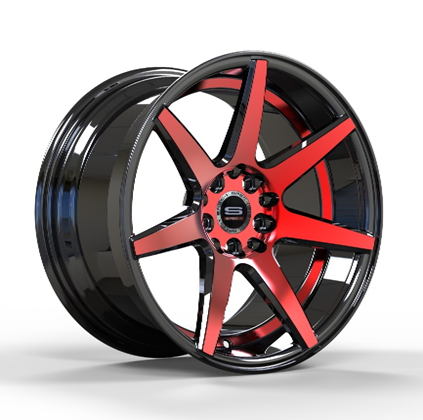 SPEC-1 RACING SP-73 GLOSS BLACK RED MACHINED & UNDERCUT 18X8.0 4X100/4X4.5 +38 +73.1 *RT*