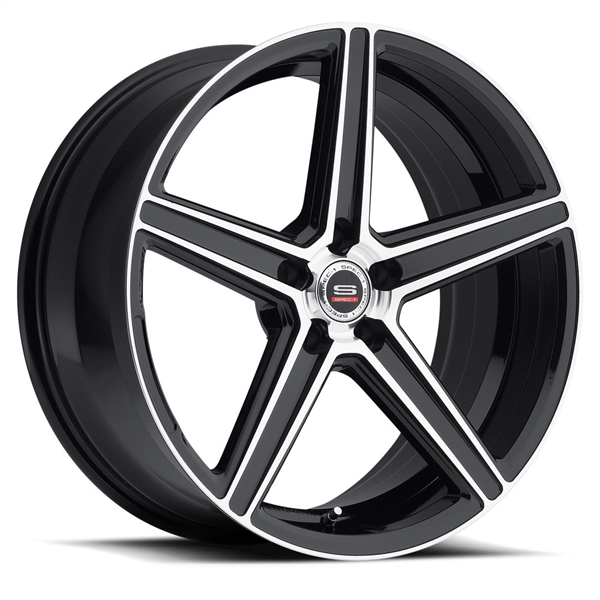 SPEC-1 RACING SP-8 GLOSS BLACK/MACHINE 22X9.0 BLANK +15 +74.1 *5X115/5X4.75/5X127* *STAGGERED*