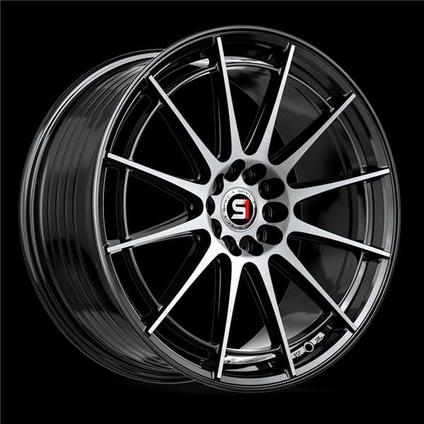 SPEC-1 SP-64 GLOSS BLACK & MACHINED 18X9.0 5X100/5X4.5 +38 +73.1 *RT*
