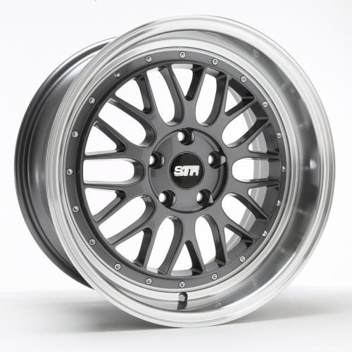 STR RACING-601 GUN METAL/MACHINE LIP 20X10.5 5X112+35 **STAGGERED ONLY**