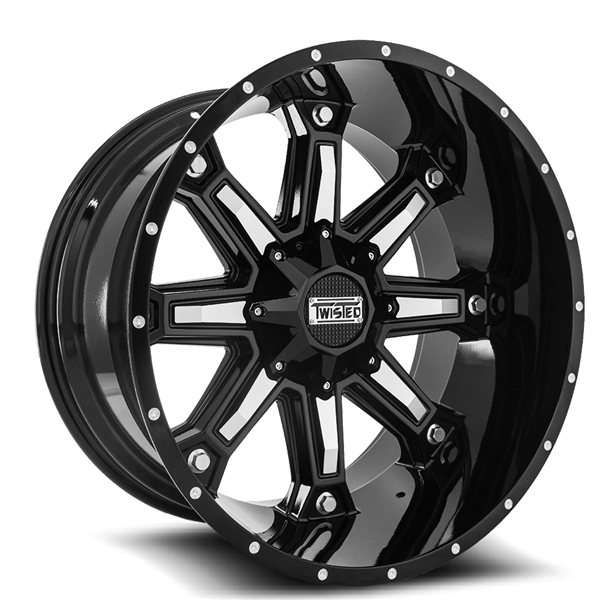 TWISTED OFFROAD-T23 WRAITH BLACK/MACHINE 20X10 5X4.5/5X127 -24 +87.1