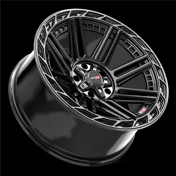 VORTEK VRP-501 BLACK DIAMOND CUT RING WITH DARK TINT 22X10 5X127/5X139.7 -18 +78.1 *NC*