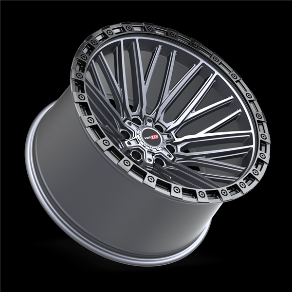 VORTEK VRT-608 MATTE TITANIUM WITH BLACK BEAD RING 20X10 6X135/6X5.5 -24 +106.1