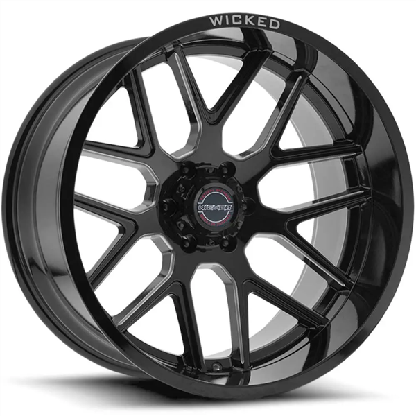 WICKED-OFFROAD W903 GLOSS BLACK MILLED 22X10 5X127/5X5.5 -19 +87.1