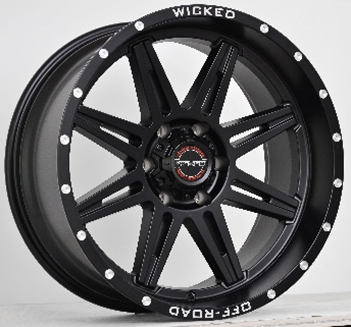 WICKED-OFFROAD W905 GLOSS BLACK MILLED 20X10 6X139.7/6X5.5 -24 +106.1