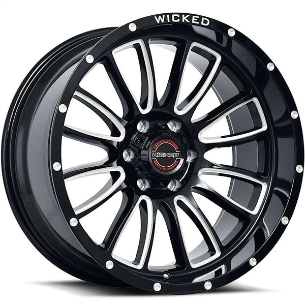 WICKED-OFFROAD W908 GLOSS BLACK MILLED 20X10 5X127/5X139.7 -19 +78.1