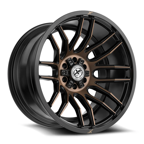 XF OFF-ROAD SATIN BLACK & BRONZE MACHINED DOUBLE DARK TINT 22X12 5X127/5X139.7 -44 +78.1 *NC*