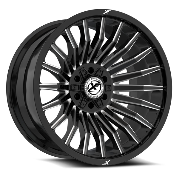 XF OFF-ROAD XF-231 GLOSS BLACK & MILLED 20X10 8X6.5 8X180 -12 +125.2 *NC*