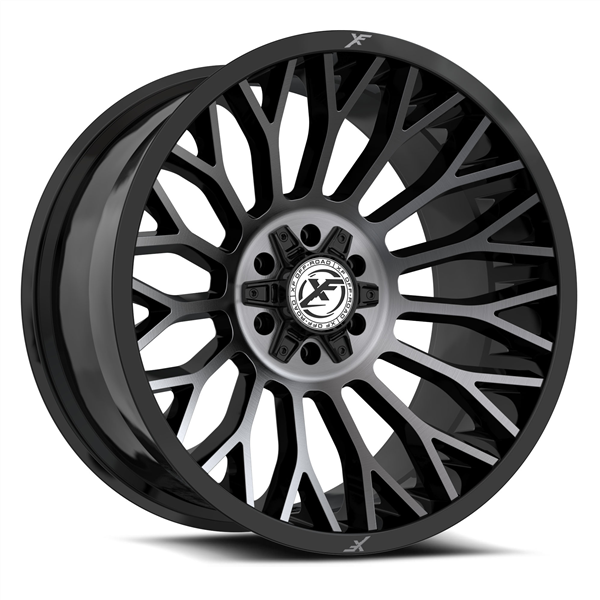 XF OFF-ROAD XF-237 GLOSS BLACK & MACHINED TITANIUM DDT 20X9 6X135/6X5.5 +12 +106.4 *NC*